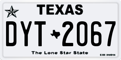 TX license plate DYT2067