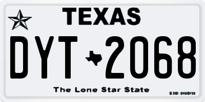 TX license plate DYT2068