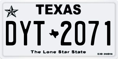 TX license plate DYT2071
