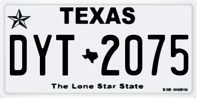 TX license plate DYT2075