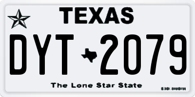TX license plate DYT2079