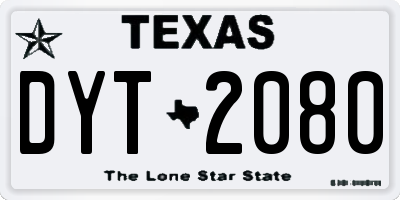 TX license plate DYT2080