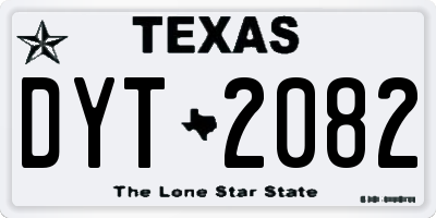 TX license plate DYT2082