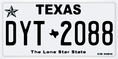 TX license plate DYT2088