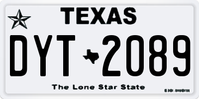 TX license plate DYT2089