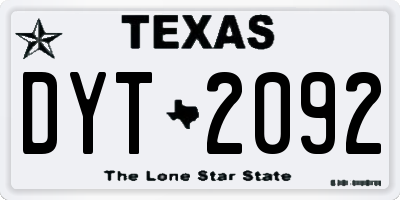 TX license plate DYT2092