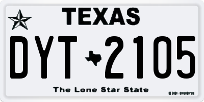 TX license plate DYT2105