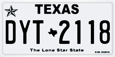 TX license plate DYT2118
