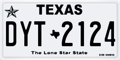 TX license plate DYT2124