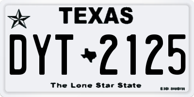 TX license plate DYT2125