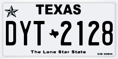 TX license plate DYT2128