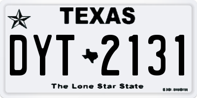 TX license plate DYT2131