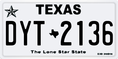 TX license plate DYT2136