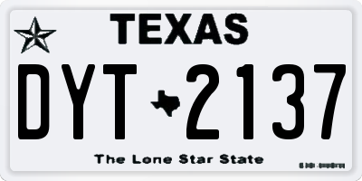 TX license plate DYT2137