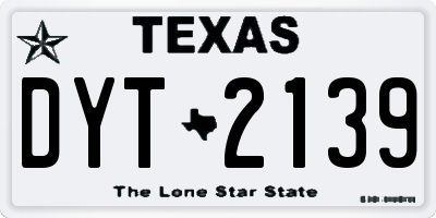 TX license plate DYT2139