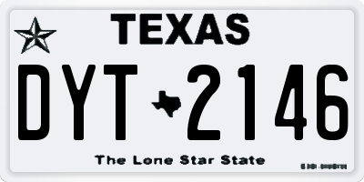 TX license plate DYT2146
