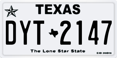 TX license plate DYT2147
