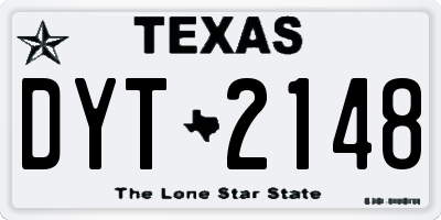 TX license plate DYT2148