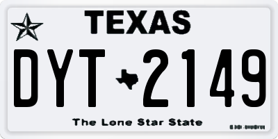 TX license plate DYT2149
