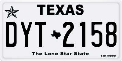 TX license plate DYT2158
