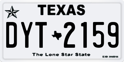 TX license plate DYT2159