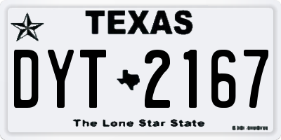 TX license plate DYT2167