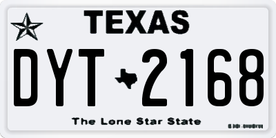 TX license plate DYT2168