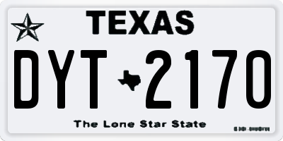 TX license plate DYT2170