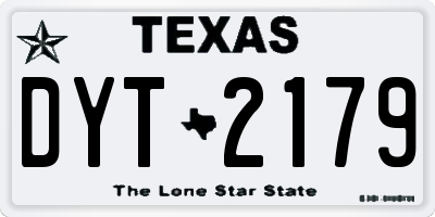 TX license plate DYT2179