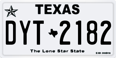 TX license plate DYT2182