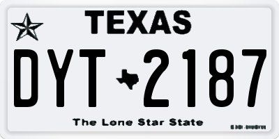 TX license plate DYT2187