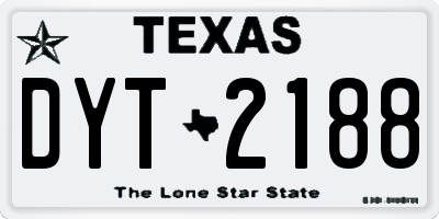 TX license plate DYT2188