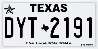 TX license plate DYT2191