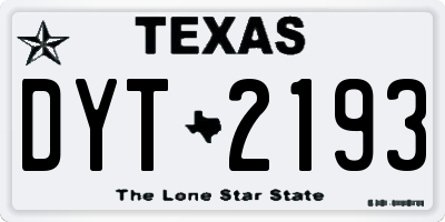 TX license plate DYT2193