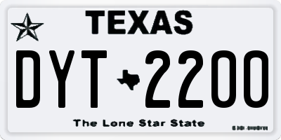 TX license plate DYT2200
