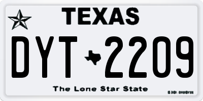 TX license plate DYT2209