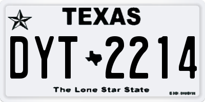 TX license plate DYT2214