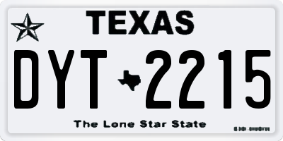 TX license plate DYT2215