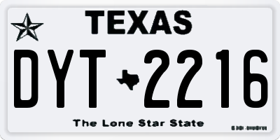 TX license plate DYT2216