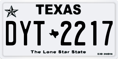 TX license plate DYT2217