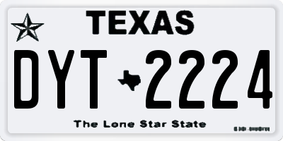 TX license plate DYT2224