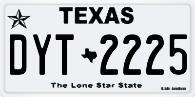 TX license plate DYT2225