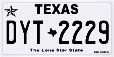 TX license plate DYT2229