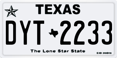 TX license plate DYT2233