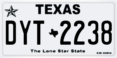 TX license plate DYT2238