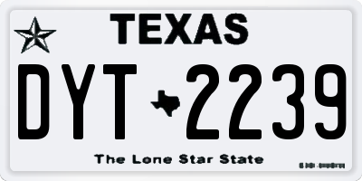 TX license plate DYT2239