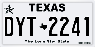 TX license plate DYT2241