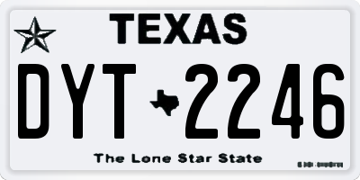 TX license plate DYT2246