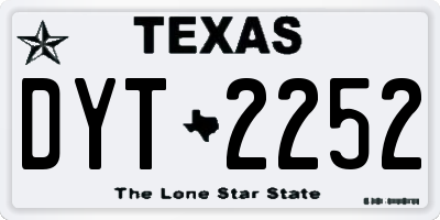 TX license plate DYT2252