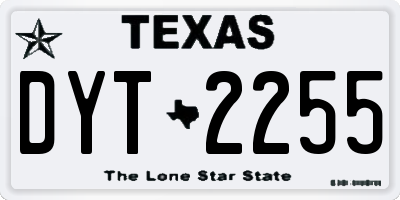 TX license plate DYT2255